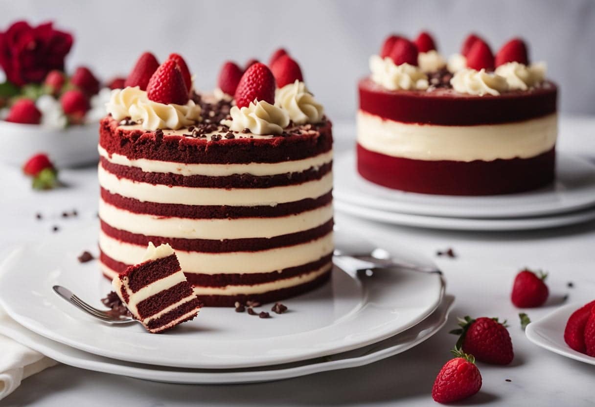 Bolo De Red Velvet Com Ganache De Chocolate Branco E Cheesecake Uma